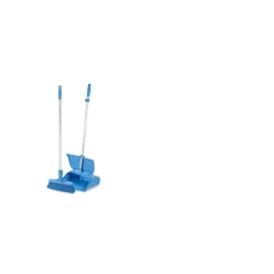   Igeax élelmiszeripari billenős szemetes lapát és seprű 28cm széles, 80cm nyéllel kék 0,5 mm