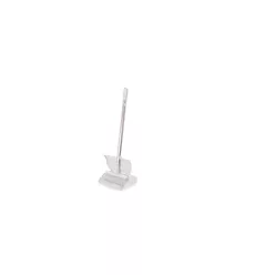   Igeax élelmiszeripari billenős szemetes lapát és seprű 28cm széles, 80cm nyéllel fehér 0,5 mm