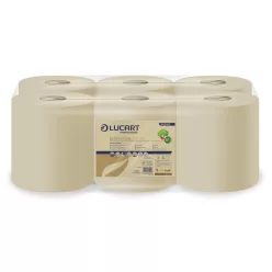   Lucart ECO Natural 500CF tekercses kéztörlő 2 rétegű, 500lap, 150m, 6 tekercs/zsugor, 40zsugor/raklap