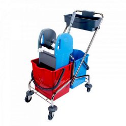   Takarítókocsi, krómvázas, 2x18 literes herkules vödörrel