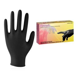   Finesoft Nitril vizsgáló kesztyű, púdermentes, fekete "XL" 100 db/doboz