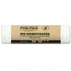   Kukoricakeményítő alapú (EN13432) PLA zsák 800x1250x0,03mm, 135L, 5 darab/tekercs
