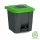 Planet Szelektív hulladékgyűjtő konténer, műanyag, pedálos, antracit/zöld, 30L
