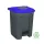 Planet Szelektív hulladékgyűjtő konténer, műanyag, pedálos, antracit, kék, 50L