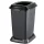 Planet Szelektív hulladékgyűjtő konténer, műanyag, nyitott fedeles, fekete, 50L