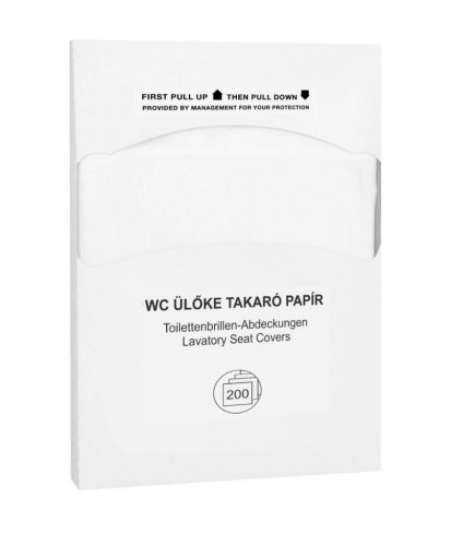 WC ülőke takaró papír, higiénikus alátét 200 db-os (10 csomag/karton)