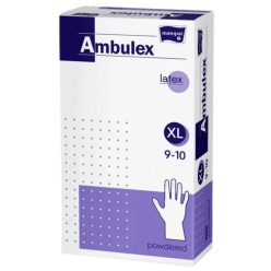 Ambulex latex fehér gumikesztyű púderes XL 100db/doboz