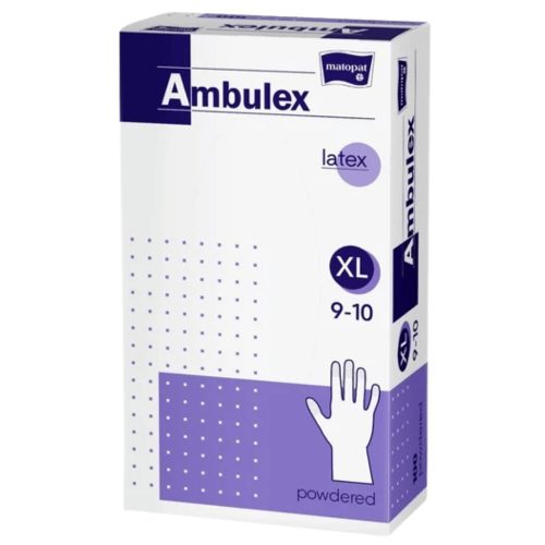 Ambulex latex fehér gumikesztyű púderes XL 100db/doboz