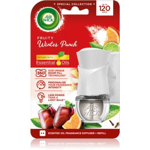 Air Wick elektromos illatosító készülék+utántöltő 19ml (6csg/karton) winter punch