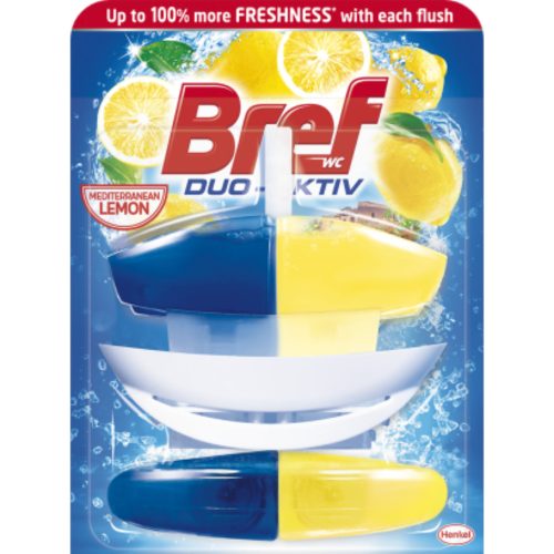 Bref Wc Duo-Aktiv toalett Illatosító citrom Illattal, + UTÁNTÖLTŐ 2x50ml