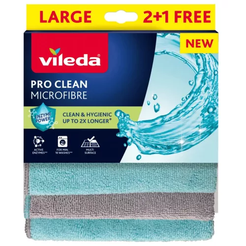 Vileda Pro Clean Microfibre mikroszálas törlőkendő kék-szürke, 3db/csg