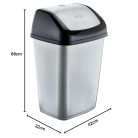 Polytime billenőfedeles szemetes kuka, műanyag, szürke/antracit, 50 L
