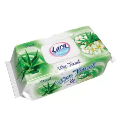   Lara Nedves Törlőkendő, alkoholmentes, parabénmentes Aloe Vera illatú