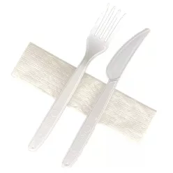 Műanyag 2+1 újrahasználható evőeszköz szett - PS