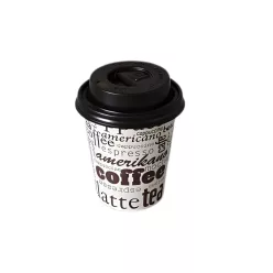 Papírpohár tető FEKETE - PP 70mm