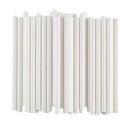 Szívószál bioműanyag fehér - 6,5mm átm. 24cm