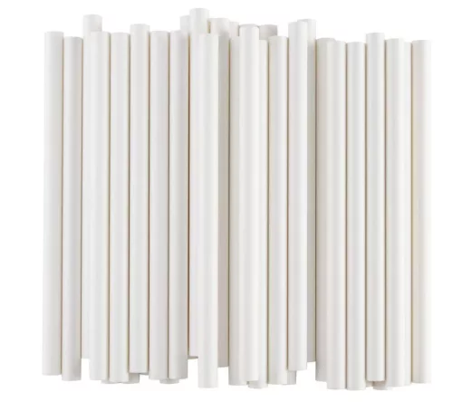 Szívószál bioműanyag fehér - 6,5mm átm. 24cm