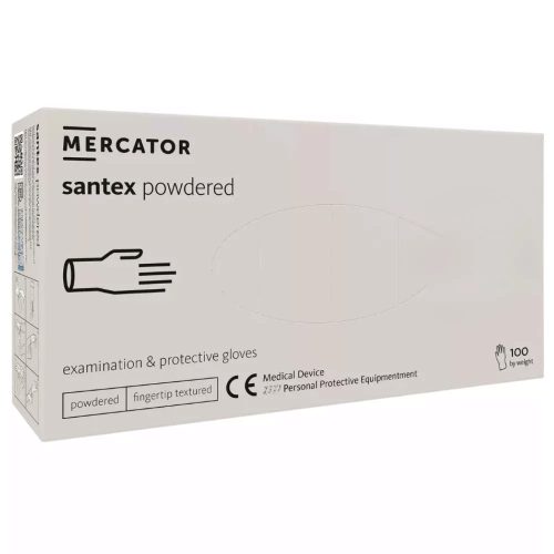MERCATOR Santex powdered latex púderes vizsgálókesztyű S