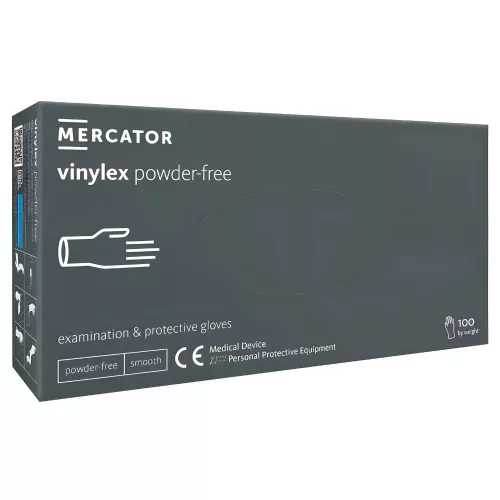 MERCATOR VINYLEX POWDER FREE-vinil púdermentes vizsgálókesztyű  S, 100db/doboz