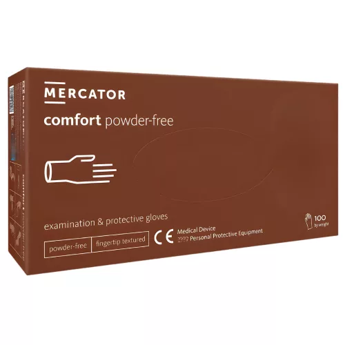 MERCATOR COMFORT POWDER-FREE latex púdermentes vizsgálókesztyű S