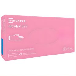   MERCATOR Nitrylex pink nitril púdermentes világos rózsaszín vizsgálókesztyű L