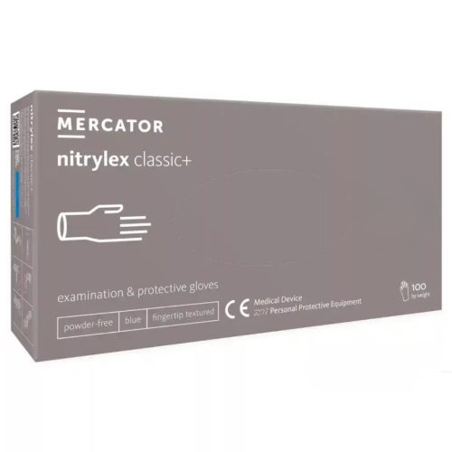 MERCATOR Nitrylex classic + blue -nitril púdermentes,kék vizsgálókesztyű  XS    (új termék)