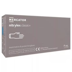   MERCATOR Nitrylex classic + blue -nitril púdermentes,kék vizsgálókesztyű  L     (új termék)