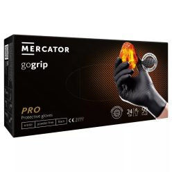   MERCATOR gogrip (black)nitril védőkesztyű fekete púdermentes,gyémánt textúrált XL,50 db/doboz 