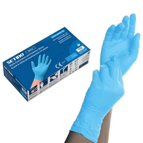 SETINO Nitril gumikesztyű - 3.5g L 100pcs Kék