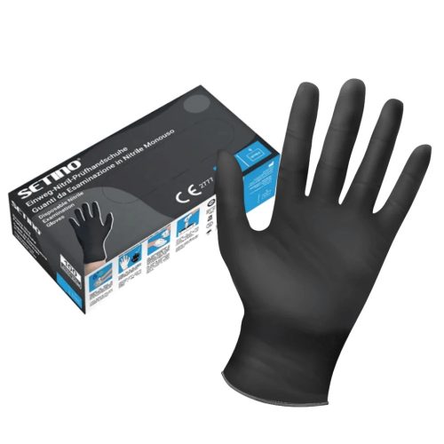 SETINO Nitril gumikesztyű - 3.5g XS 100pcs Fekete