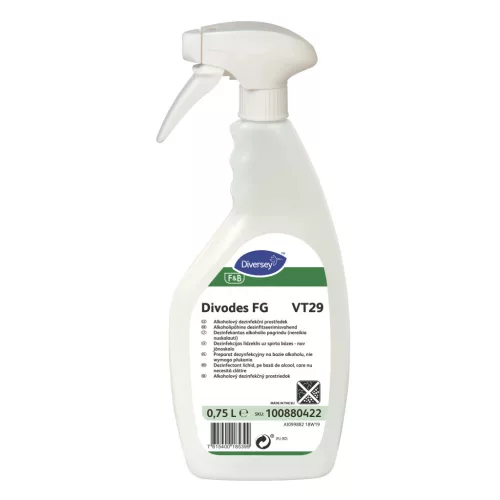 Divodes FG VT29 alkoholos felületfertőtlenítő spray, élelmiszeripari, öblítés nélküli használatra 750ml