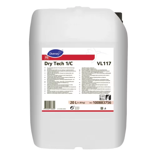 Dry Tech 1/C VL117 20L - Szilikon bázisú koncentrátum PET, CAN és kartondoboz szállítópályák vizes és száraz kenésére