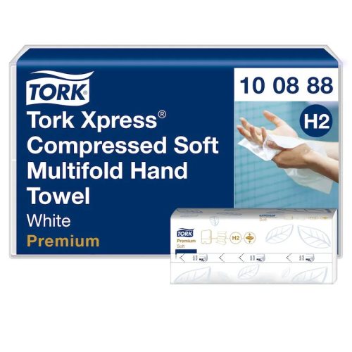 Tork kéztörlő tömörített H2 Soft Multifold "XPRESS" Premium, 2r., 170lap/csg, 12csg/karton