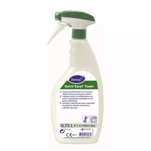 Oxivir Excel Foam 0.75L - Tisztító- és fertőtlenítőszer nem invazív orvostechnikai eszközökhöz és nem porózus felületekhez