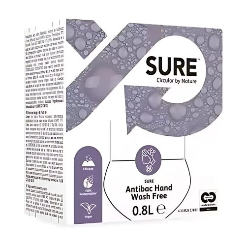 Sure Antibac HandWash Free tejsav alapú, fertőtlenítő hatású folyékony szappan, 100%-osan lebomló 800ml (6db/karton)