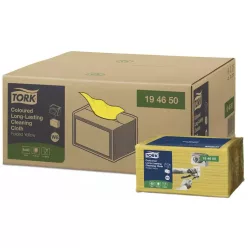   Tork tisztítókendő W8 színes többször használható Premium 40lap/csg, 8csg/karton, sárga