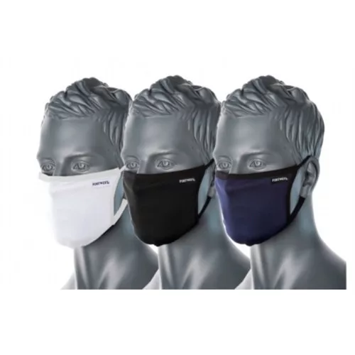 Portwest Anti-Microbial CV35 szájmaszk, 3 rétegű orrmerevítővel SÖTÉTKÉK, FEKETE