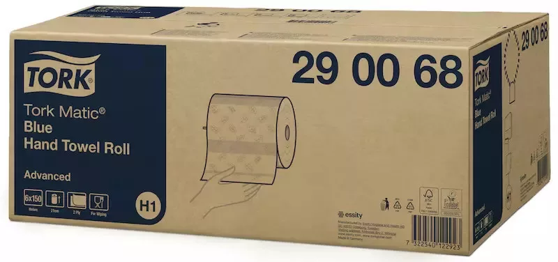 Tork kéztörlő H1 Matic tekercses Advanced 2r, 150m/tek, kék,