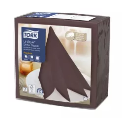   Tork szalvéta Linstyle, premium textilhatású, KAKAÓ, 39/1, 50db/csg, 12csg/karton