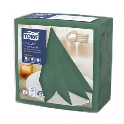   Tork szalvéta Linstyle, premium textilhatású, SÖTÉTZÖLD, 39/1, 50db/csg, 12csg/karton