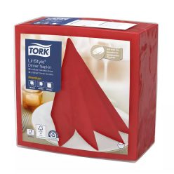   Tork szalvéta Linstyle, premium textilutánzatú, piros 39/1, 50db/csg, 12csg/karton