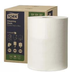   Tork ipari tisztítókendő W1/W2/W3 Premium dobozos, 1r., fehér, 152m/tek