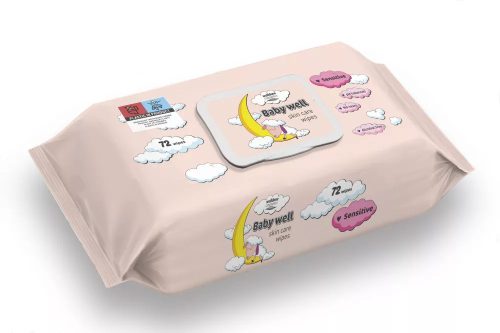 Well Done nedves törlőkendő 72db/csg, sensitive (fehér)