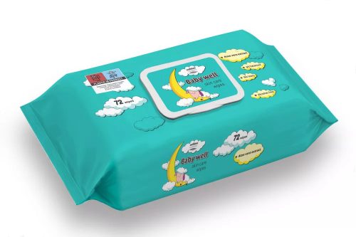 Well Done nedves törlőkendő 72db/csg, olive oil (zöld)