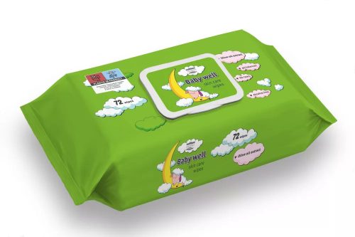 Well Done nedves törlőkendő 72db/csg, zöld