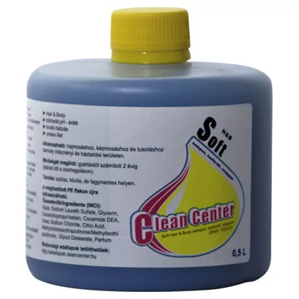 Clean Center Soft hair&body sampon, tusfürdő szappan 0,5L