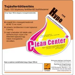 Clean Center Hypo tojásfertőtlenítés kísérőmatrica