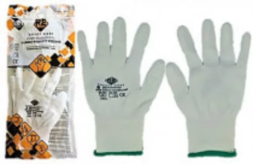 Kesztyű Safety First ujjbegy mártott FEHÉR "M" (12 pár/karton)