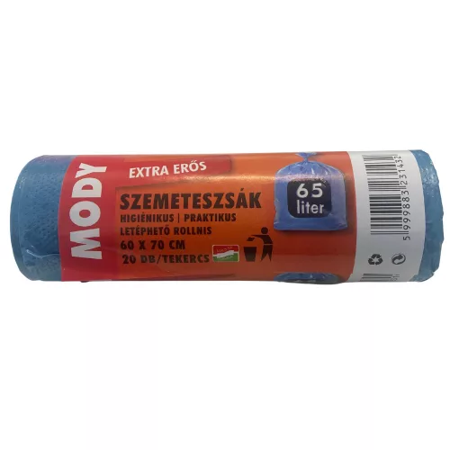 Szemeteszsák Mody (60X70, 65L, 20db/tek, 25tek/karton) Kék