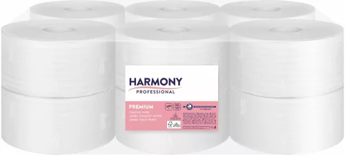 Harmony toalettpapír mini Jumbo 19cm-es, 2r., fehér, 120m/tek, 12tek/karton, 48karton/raklap